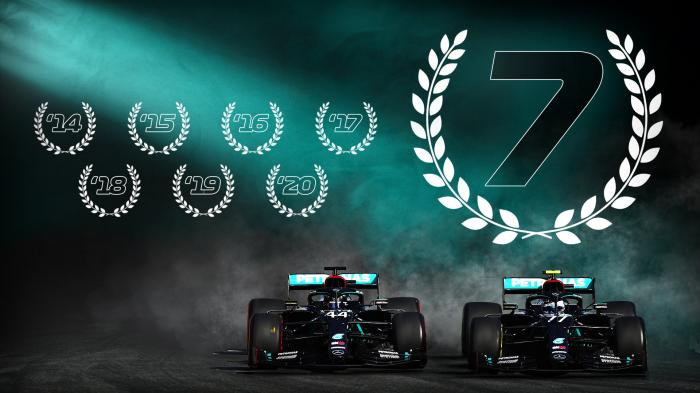 F1官方发布七连冠海报。 F1官方发布七连冠海报。