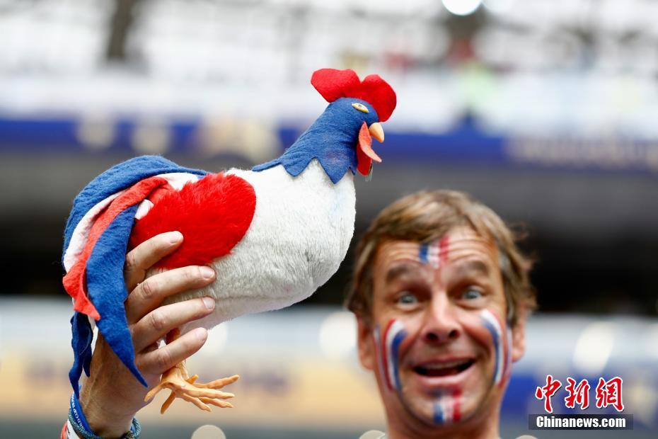 世界杯赛场中的球迷。/p中新社记者 富田 摄