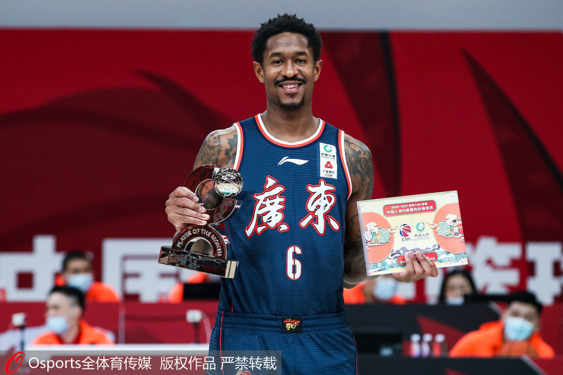 CBA月度最佳球员:赵继伟和马尚·布鲁克斯分别当选