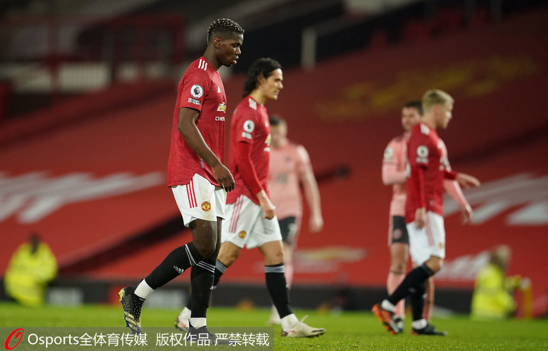 曼联队员失望离场