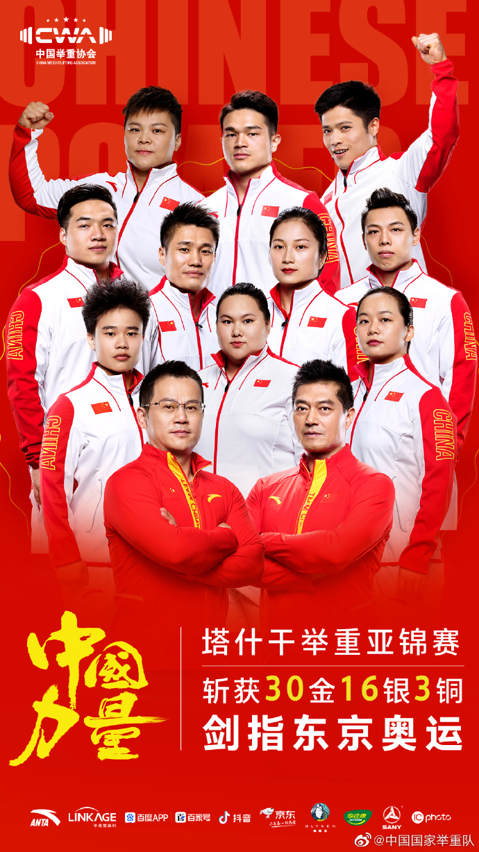 中国国家举重队制作的海报。