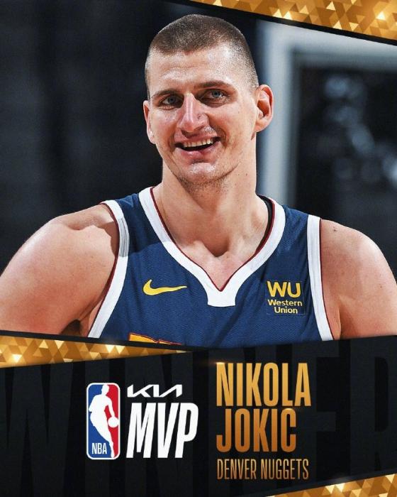 NBA：约基奇当选常规赛MVP 成选秀顺位最低MVP