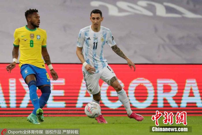 迪玛利亚在比赛中。图片来源:Osports全体育图片社 迪玛利亚在比赛中。图片来源:Osports全体育图片社
