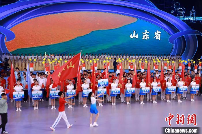东道主山东代表团入场。 组委会供图 东道主山东代表团入场。 组委会供图