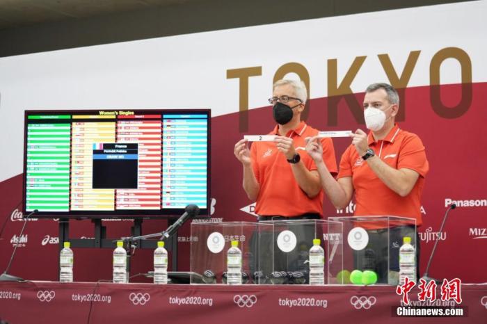 7月21日,东京奥运会乒乓球比赛抽签仪式在东京体育馆举行。图为抽签仪式现场。 中新社记者 韩海丹 摄 7月21日,东京奥运会乒乓球比赛抽签仪式在东京体育馆举行。图为抽签仪式现场。 /p中新社记者 韩海丹 摄