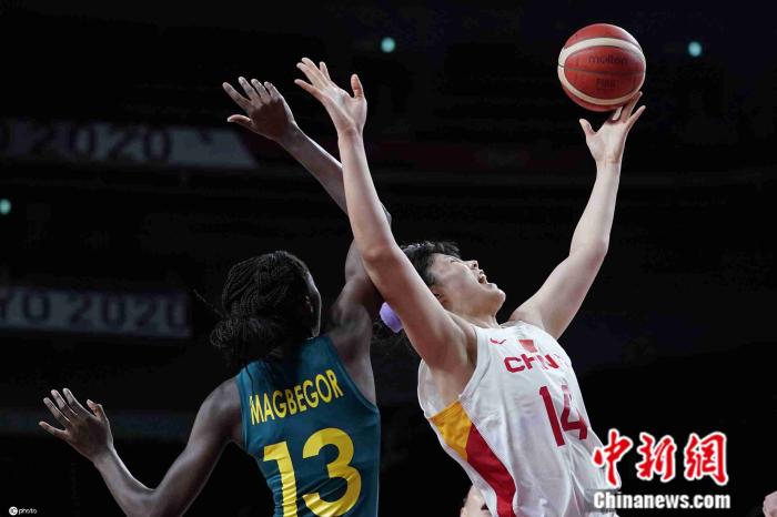 图为中国女篮在比赛中。