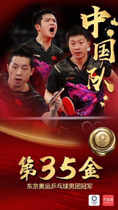 第35金!中国队卫冕奥运乒乓球男团冠军