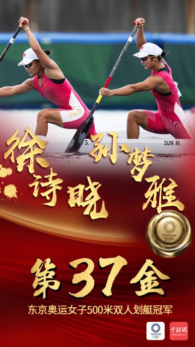 第37金!徐诗晓/孙梦雅夺女子500米双人划艇冠军